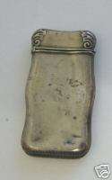 Antique sterling silver decorative match safe holder  