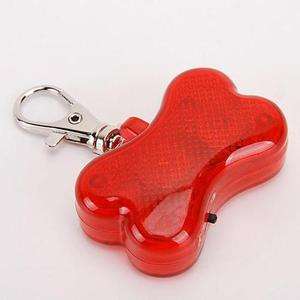   Red Pet Dog Cat Safety LED Flash Blink Light Tag Collar Keychain Small