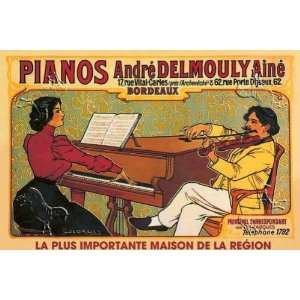 Pianos   Andre Delmouly Aine J Georges. 27.50 inches by 18.75 inches 
