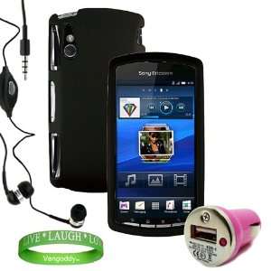   Pink Xperia Play Car Charger + Compatible Xperia Play Earbud Earphone