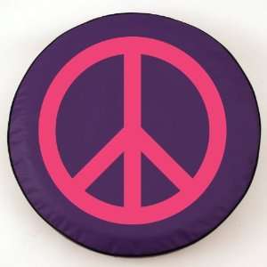  Pink Peace on Purple Spare Tire Cover