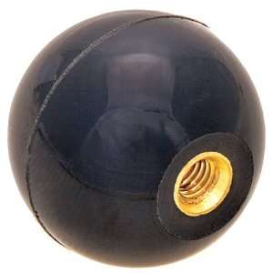 dia., 1/4 20 thds Brass., Black Phenolic Plastic Ball Knob   Inch 