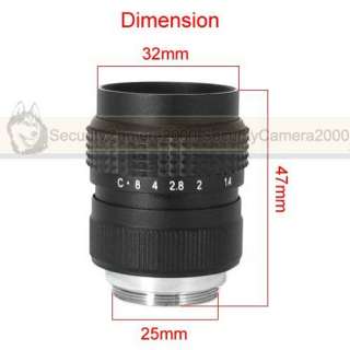 Security CCTV 25mm Lens for CCD Security Box Camera Dimension