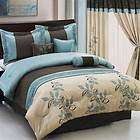 Pasadena Blue QUEEN 11 pc Bed in a Bag Set Comforter Pi