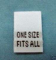 1000 WOVEN LABELS, CARE LABEL   ONE SIZE FITS ALL  