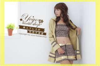 Japan Sexy Leopard Cosplay Gold Long Jacket Race Car Show Girl emo 