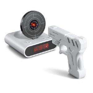 Unique 2.3 LCD Laser Gun Target Shooting Alarm desk Clock Set  