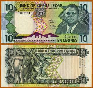 Sierra Leone, 10 Leones, 1988, aUNC   UNC  