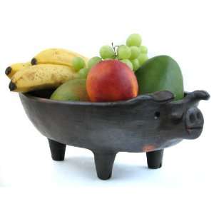  Clay Bakeware   Footed pig baking and serving dish