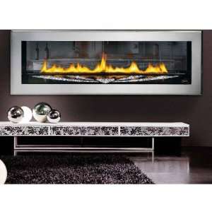   Edition 2 sided Linear Propane Gas Fireplace   Silver