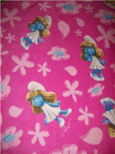   Smurfette Smurf Infant Toddler Lap Throw Couch Fleece Blanket  
