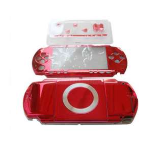FRONT+BACK FACEPLATE BUTTONS RED FOR SONY PSP 1000 US  