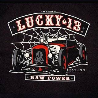 Lucky 13 Raw Power T Shirt Rat Rod Tattoo Punk NEW