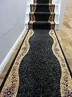   Black ~ Long Hall Hallway Stair Staircase Carpet Runner Rug  
