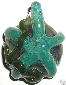 earthworks lampwork STARFISH pendant glass bead art  