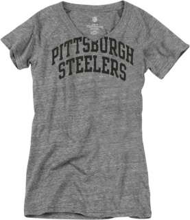 Pittsburgh Steelers Girls Team Tri Blend V Neck T Shirt  