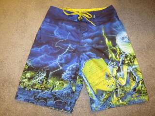 Brand New VANS Board Shorts RARE IRON MAIDEN Concert Edition size 30 