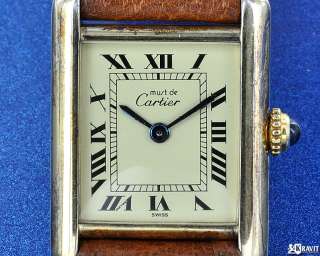 Ladies Cartier Silver Vermeil Tank Wrist Watch  