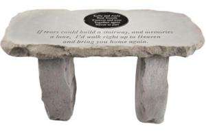 If tears could   Engravable Stone Garden Bench  