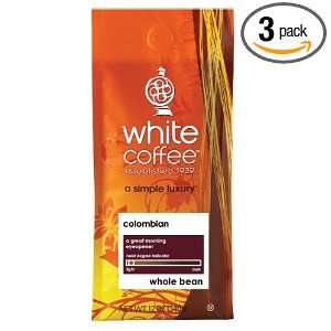 White Coffee Colombian (Whole Bean), 12 Ounce (Pack of 3)  