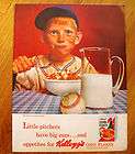 1964 Kelloggs Corn Flakes Ad Little Baseball Pitcher