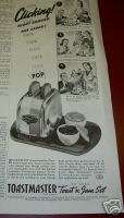 1940 Toastmaster Toast N Jam Set Toaster Ad  