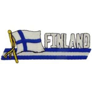  Finland Flag with Script Patch 2 x 5 Patio, Lawn 