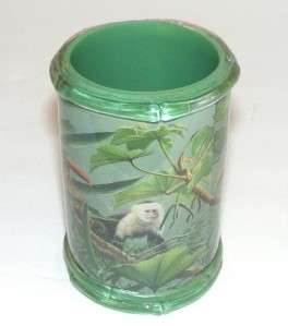 HAUTMAN Rainforest Parrot Monkey Toothbrush Holder & Tumbler Cup