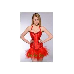  red sexy sequins corset back lace up boned corset sexy 
