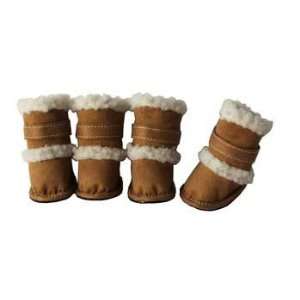  Pet Life Shearling Duggz Paw Wear Brown & White Size 