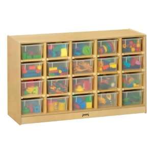  Baltic Birch 20 Cubby Mobile Storage Unit with Clear Trays 