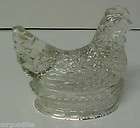 Old Glass Hen on Nest Easter Candy Container