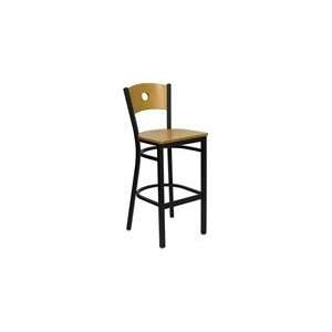  HERCULES Black Circle Back Metal Restaurant Bar Stool 