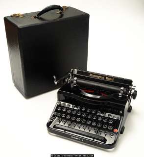 1936 Remington Rand Model 1 (One) Desktop Typewriter with Case #CVT 