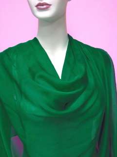 Pure Silk Chiffon Fabric Soft,Br.Shamrock Green Yardage  