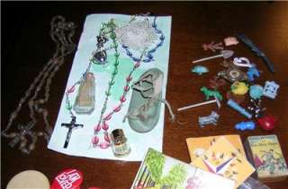 Vintage Junk Drawer Lot Paper Jewelry Buttons Charms Keys Etc Crafts 