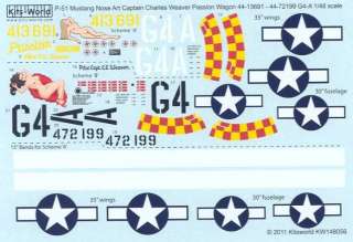 Kits World Decals 1/48 P 51D MUSTANG Charles Weavers Passion Wagon #2 