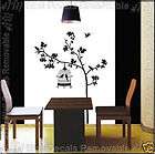 Tree Birds Cage Wall Art Removable Wall Decal Sticker