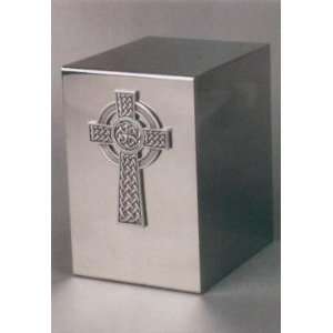   Celtic Cross Polished Stainless Steel Cremation Urn