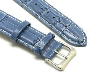 22mm quality leather watch Band CROCO Blue for Citizen  