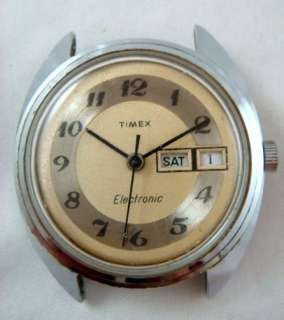 Vintage Day Date Time Timex Electronic Watch No Band  