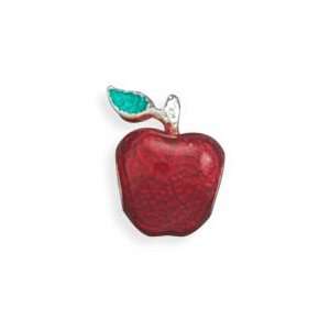  Sterling Silver Charm Bracelet Bead Red Apple   Compatible 