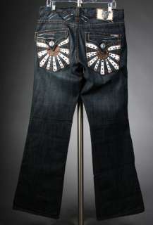 Laguna Beach Jeans Mens CORONA DEL MAR Brown Stitch w/ 1G Crystals 