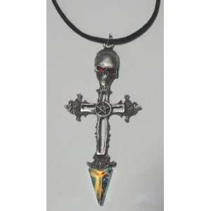  Cross and Scull Made Out of Genuine Pewter and Swarovski 