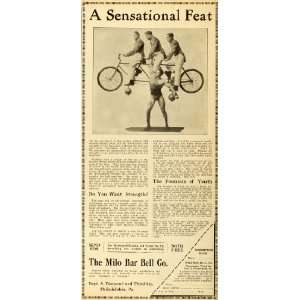  1920 Ad Milo Bar Bell Musclles Fitness Tandem Bicycle 