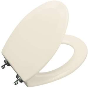   Toilet Seat, Elongated, Closed Front, Cover and Polished Chrome Hinges