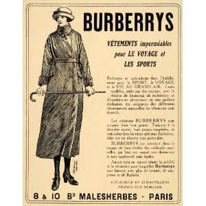  1920 Ad French Burberrys Women Trench Coat Sport Travel 