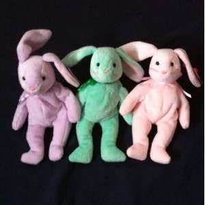  Ty Hippity, Hoppity and Floppity Easter Bunnies MINT w 