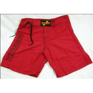  Thunder MMA Kickboxing shorts Red   No Slits Sports 