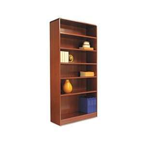  Radius Corner Wood Veneer Bookcase, 6 Shelf, 35 3/8 x 11 3 